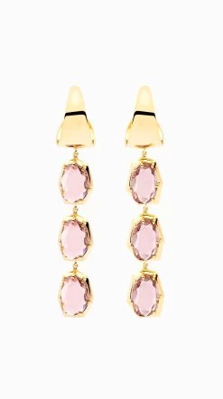 N.15 · Arracades D'or Groc I Safir Rosa